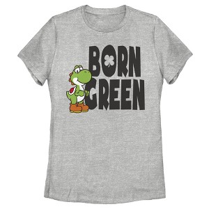 Women's Nintendo Super Mario Yoshi St. Patrick's Born T-Shirt - 1 of 3