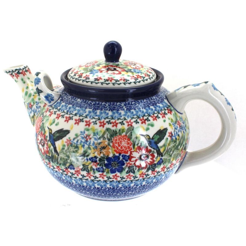 Blue Rose Polish Pottery 444 Ceramika Artystyczna Large Teapot, 1 of 2
