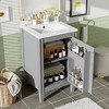 ChicFurnit 20 Inch Bathroom Vanity with Sink Freestanding Storage Cabinet with Soft Close Door Adjustable Shelf for Bathroom, 19.25"*18"*33.8" - 2 of 4