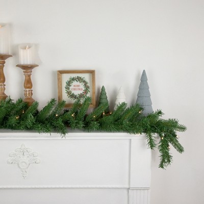 9' Green Artificial Christmas Garland with Clear Lights