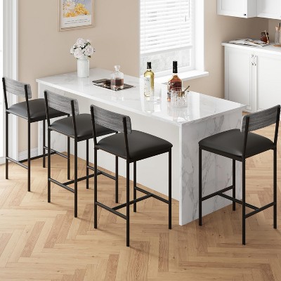 3-Piece Pub Table Set for 2 with 2 Upholstered Chairs & 3 Storage Shelves,Compact Kitchen Dining Set for Small Spaces Apartments Breakfast Nook