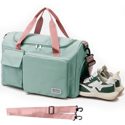 30L Duffle Bag with Shoes Compartment, Travel Duffel Bags Carry on Weekender Backpack for Men Women, Travel Bag Water Repellent & Tear Resistant