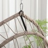 Hanging Chair With Stand, Patio Egg-Shaped Swing Chair With Cushion, Indoor Rocking Chair, Outdoor Hammock Egg-Shaped Chair-Cuddlewood - 4 of 4