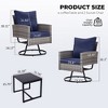 3-Piece Outdoor Patio Rattan Conversation Swivel Chairs Set with 2 Swivel Chair and Coffee Table - 2 of 4