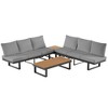 JUJABU Patio Sectional Sofa Set with Adjustable Reclining Seats, Two Table and Cushion for Backyard, Poolside and Balcony - 2 of 4