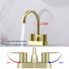 ChicFurnit Bathroom Sink Faucet Modern 2 Handle Centerset Faucet for Trendy Vanities and RV Spaces, Gold, 10.62"*9.65"*2.6" - 4 of 4