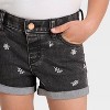 Toddler Girls' Floral Embroidered Denim Shorts - Cat & Jack™ Black - 4 of 4