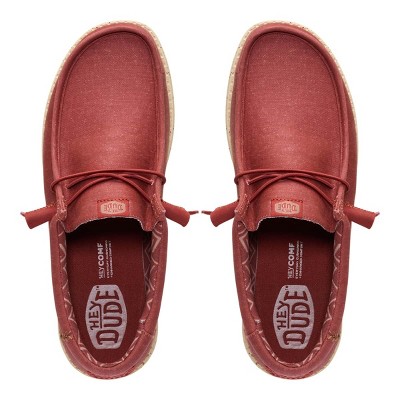 HEYDUDE Men Wally Stretch Canvas , Burnt Red/Boulder Tan, 11 — фото 3