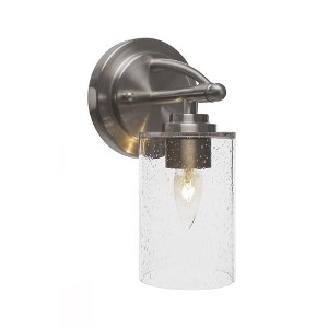 Toltec Lighting Marquise 1 - Light Sconce in  Brushed Nickel with 4" Clear Bubble Shade - 1 of 1