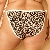 Women's Leopard Print Contrast Binding and Textured Low-Rise High Leg Extra Cheeky Side-Tie Bikini Bottom - Wild Fable™ Black/Brown - 2 of 3