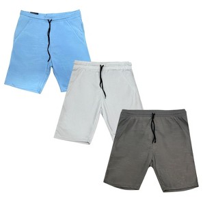 Men's 3 Pack Fleece Interlock Basic Shorts Ultra Soft - 1 of 1