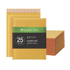 Quality Park Kraft Bubble Mailers, Barrier Bubble Cushion, Redi-Seal Adhesive Closure, 8.25 x 11, Brown Kraft, 25/Pack - 1 of 1