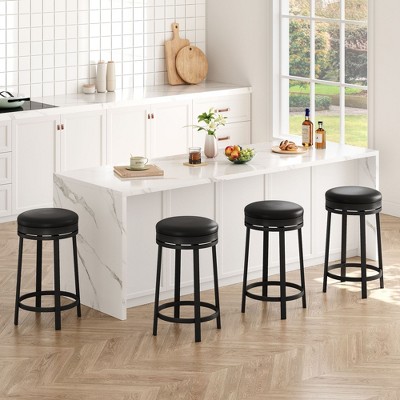 Nasitip Swivel Bar Stools Set of 4, 24" Counter Height Bar Stools with Footrest,for Dining Room, Coffee Shop