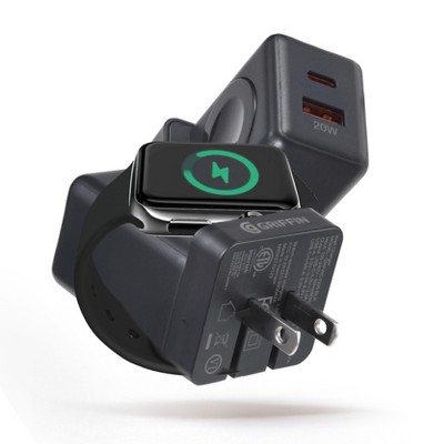 Griffin 20W Dual Port Wireless Smartwatch Wall Charger