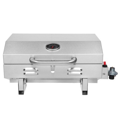 ROVSUN 1/2 Burner Portable Propane Gas Grill, Stainless Steel Tabletop Outdoor Cooking Grill for Picnic Camping RV Tailgating Patio Garden BBQ