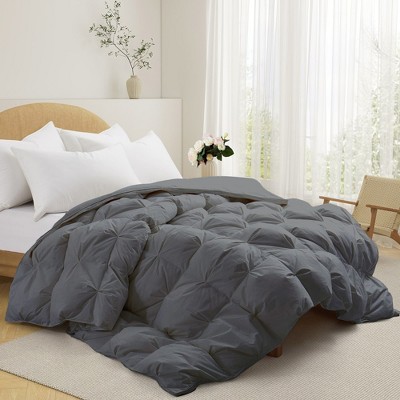 Peace Nest All Season White Goose Feather Down Gusseted Comforter 100% ...