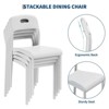 Coolmee Dining Chairs Set of 1/2/4, Plastic Stackable Kitchen Chair, Metal Legs, Ergonomic Back, Plastic Chair for Outside, Office, Home - 3 of 4