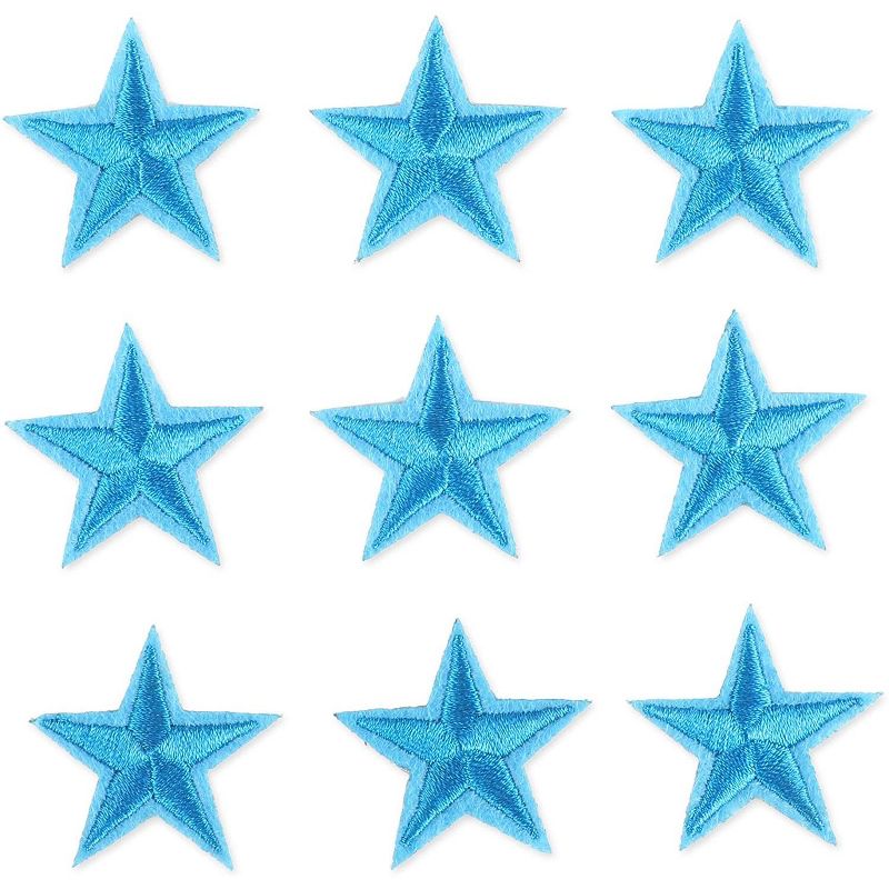 Bright Creations 50-Pack Small Blue Star Embroidery Iron On Patches, Sewing Appliques (1.4 x 1.4 in), 5 of 8