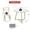 Round Dining Table Set for 2, Space-Saving Kitchen Table and Upholstered Chairs, Compact Modern Apartment Table and Chairs - 2 of 4