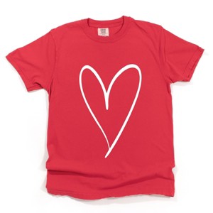 Simply Sage Market Hand Drawn Heart Garment Dyed Tee - 1 of 4