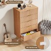 Fluted Dresser for Bedroom with 5 Drawers,Wooden Chest of Drawers with Metal Handle & Feet - 3 of 4