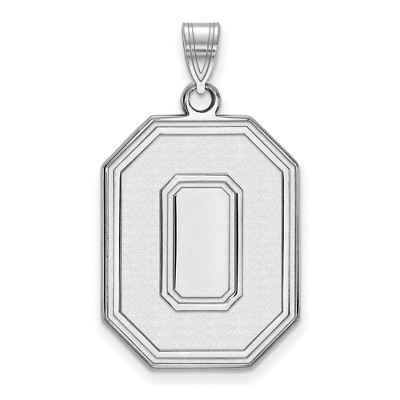 Black Bow Jewelry 14k White Gold Ohio State Buckeyes NCAA Extra Large Pendant