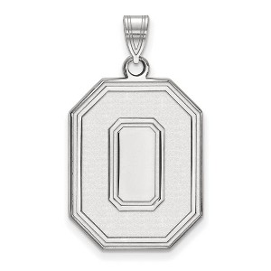Black Bow Jewelry 14k White Gold Ohio State Buckeyes NCAA Extra Large Pendant - 1 of 3
