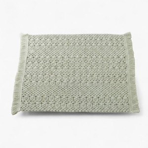 Anna-Kaci Set of 2 Woven Cotton Placemats with Fringe Edges for Dining Table 13.7x17.7 in - 1 of 4
