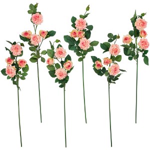 Northlight Set of 6 Light Pink Real Touch Rose Artificial Floral Sprays, 35" - 1 of 4