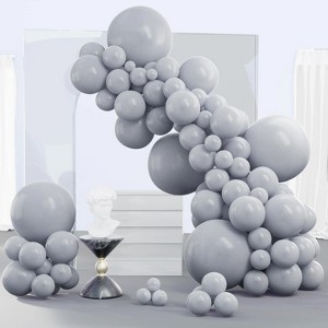 PartyWoo Balloons Gray Matte 18 12 10 5 Inch 140 pcs - 1 of 4