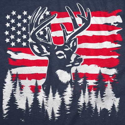 Мужские футболки Crazy Dog T-Shirts, Inc. Mens Funny T Shirts USA Buck Sarcastic Fourth Of July Deer Graphic Novelty Tee For Men - Crazy Dog Men's T Shirt For Fourth Of July Navy XL — фото 2