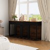 Famapy Wooden Double Cage Furniture Style Dog Kennel with 2 Drawers and Dividers - 2 of 4
