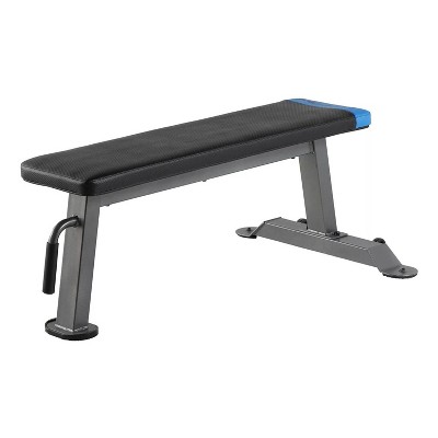 ProForm Carbon Strength Flat Training Equipment Workout Bench with Steel Frame, Wheels, and Vinyl Seat for Weight Lifting and Home Gym Exercise