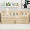 Twin Size Wood Daybed with Fence Guardrails and 2 Drawers for Bedroom or Guest Room - 2 of 4