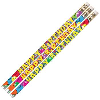 Musgrave Pencil Company Birthday Bash Motivational/Fun Pencils, 12 Per Pack, 12 Packs