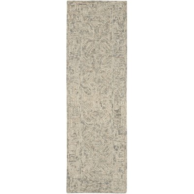 Handmade Tufted Wool Beige/Grey Area Rug 2&#039;3&quot; x 7&#039;6&quot;