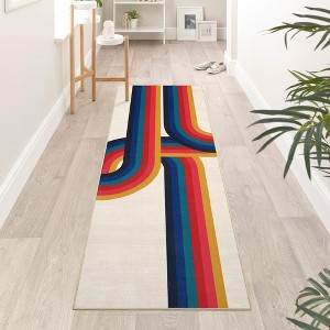 Area Rug, Home Decor Modern Minimalist Line Pattern Rug - Non-Slip Washable Foldable Thin Carpet for Living Room Bedroom Entryway - 1 of 4
