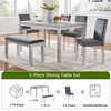 6-Piece Dining Set with Wooden Table, 4 Upholstered Chairs and a Bench for Kitchen, Dining Room - 4 of 4
