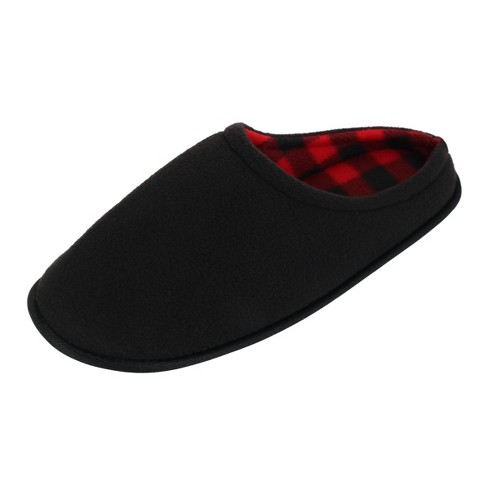 Clear Creek Men's Polar Fleece Plaid Scuff Slippers : Target