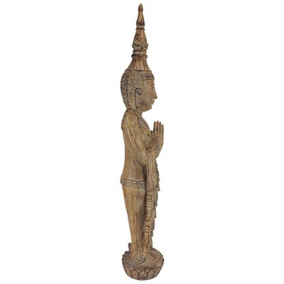 Design Toscano Thai Teppanom Gartenstatue, Polyresin, Steingrau, 89 Cm Hoch – Asiatische Dekofigur Für Innen & Außen