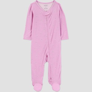 Carter's Just One You® Baby Girls' Comfy Soft Geo Sleep N' Play - Pink/White - 1 of 4