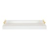 Kate and Laurel Lipton Tray, 10x24, White and Gold - 2 of 4