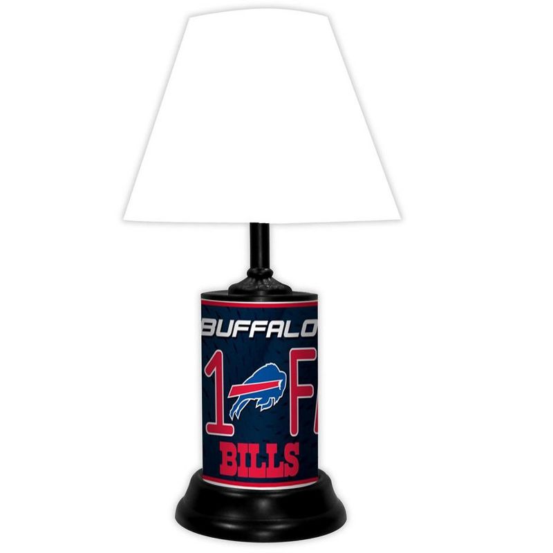 NFL 18-inch Desk/Table Lamp with Shade, #1 Fan with Team Logo, Buffalo Bills, 1 of 4