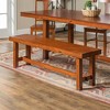 60" Distressed Dark Oak Wood Bench - Saracina Home: Sturdy Seating for Entryway, Kitchen - 2 of 4