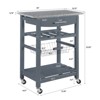 GlasFlength Kitchen Carts and Islands Modern Rolling Kitchen Cart with Spacious Storage for Kitchen, Gray,30”*15.75”*33.55" - 3 of 4