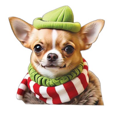 Collections Etc Christmas Chihuahua Elf Reusable Window Decals