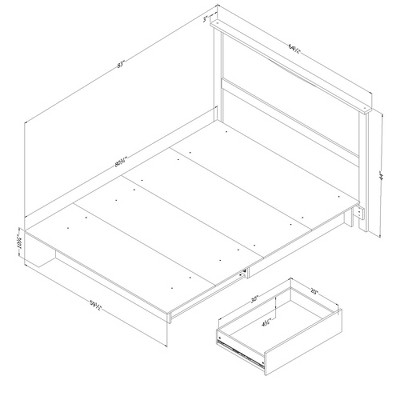 Pure White Queen Platform Bed with Upholstered Headboard and Storage Drawers