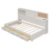 CAVINAS Twin/Full Size Solid Wood Daybed with Upper Shelves & 3 Storage Drawers,Wooden Bed Frame for Kids Room,Bedroom - 4 of 4
