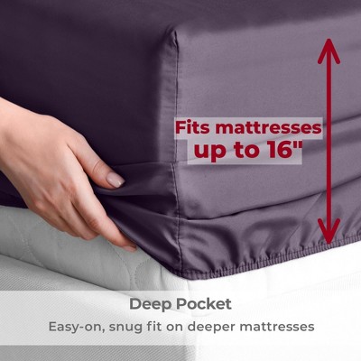 Twin Purple Microfiber Chevron Sheet Set