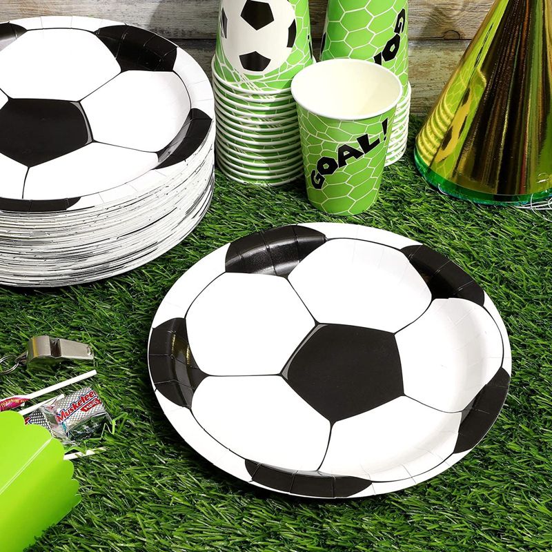 Blue Panda 80 Pack Sports Soccer Disposable Paper Plates 9-Inch Kids Birthday Party Supplies, 2 of 6